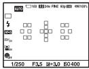 SONY A77 - Sélection de l'affichage d'informations d'enregistrement (DISP) - 2