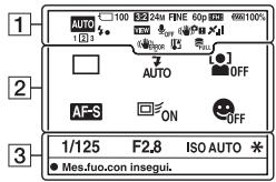 SONY A77 - Elenco delle icone per il modo mirino - 1