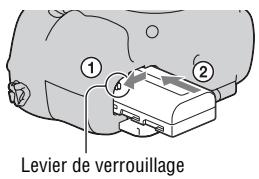 SONY A77 - Insertion de la batterie/carté mémoire (vendue séparément) - 2