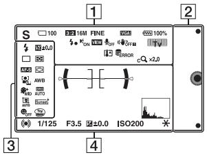 SONY NEX-6B - Lijst van pictogrammen op het LCD-schem - 1