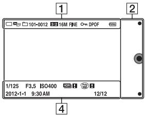 SONY NEX-6B - Auflistung der Symbole auf dem LCD-Monitor - 4