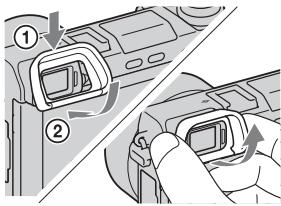 SONY NEX-6B - De oogkap voor oculair bevestigen/ verwijderen - 1