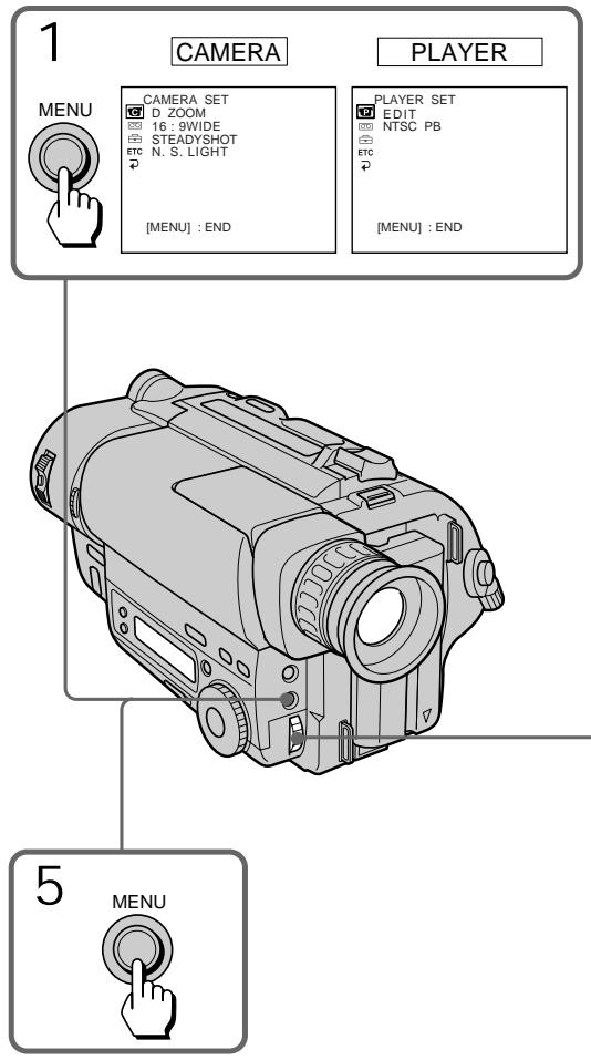 SONY CCD-TR415E - Changing the mode settings - 1