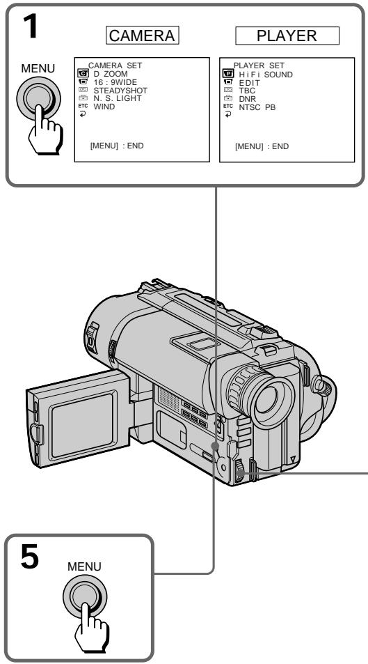 SONY CCD-TRV15E - Изменение установок режимов - 1