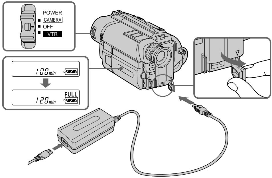 SONY CCD-TRV25 - Charging the battery pack - 1
