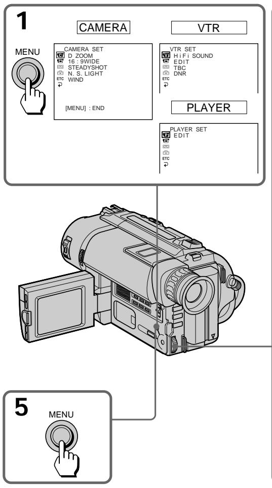 SONY CCD-TRV25 - Changing the mode settings - 1
