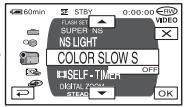 60min STBY 0:00:00 R/W FLASH SET SUPER NS NS LIGHT COLOR SLOW S SELF-TIMER DIGITAL ZONE STEAR OFF OK