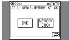60min STILL MEDIA: MEMORY STICK DVD MEMORY STICK