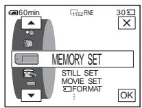 SONY DCR-HC30E - Using the (MEMORY SET) menu - 1