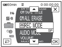 SONY DCR-HC30E - Select the icon of the desired menu with / , then touch OK. - 1