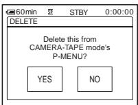 SONY DCR-HC30E - Touch the menu that you want to delete. - 1