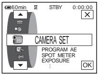 SONY DCR-HC30E - Using the (CAMERA SET) menu - PROGRAM AE/WHITE BAL./16:9 WIDE, etc. - 1