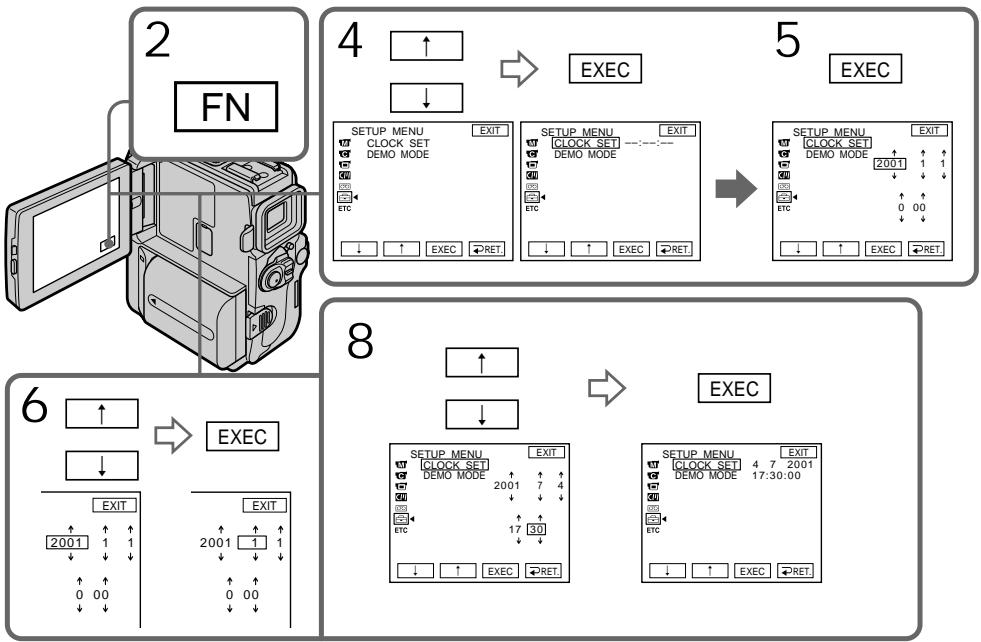 SONY DCR-PC9E - Пункт 2 Установка даты и времени - 1