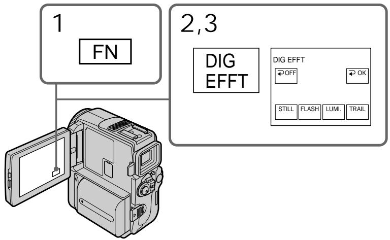 1 FN 2,3 DIG EFFT DIG EFFT OFF OK STILL FLASH LUMI TRAIL