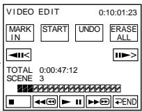 VIDEO EDIT 0:10:01:23 MARK IN START UNDO ERASE ALL TOTAL 0:00:47:12 SCENE 3