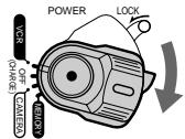 POWER LOCK VCR OFF CHARGE CAMERA KEYOR