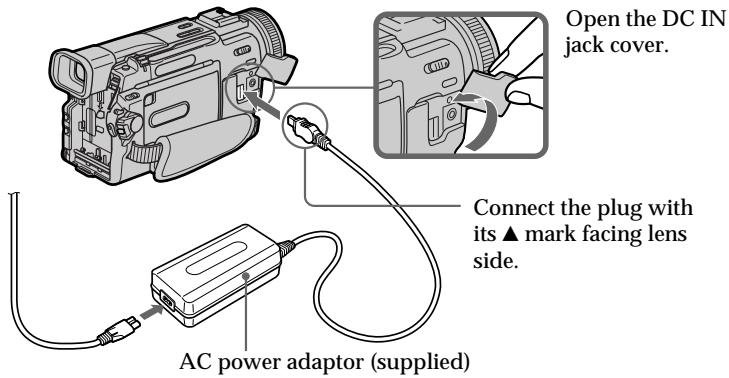 SONY DCR-TRV11E - Connecting the mains lead (p. 19) - 1