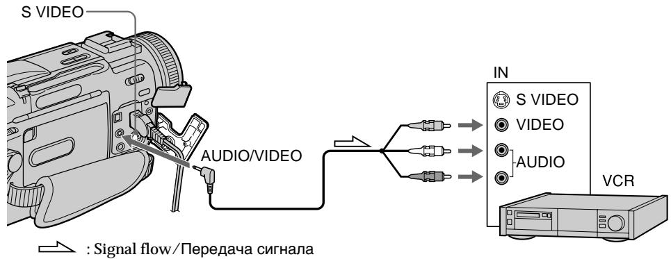 SONY DCR-TRV11E - Использование соединительного кабеля аудио/видео - 1