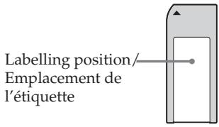 Labelling position/ Emplacement de l'étiquette