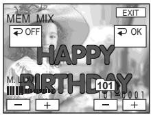 MEM MIX OFF EXIT OK HAPPY BIRTHDAY 101 191-001 - + - +