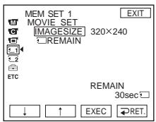 SONY DCR-TRV14E - Sélection de la taille des images animées - 2