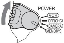 POWER VCR OFF(CHG) CAMERA MEMORY