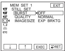 SONY DCR-TRV14E - Enregistrement d'images fixes sur un « Memory Stick » – Enregistrement de photos en mémoire - 1