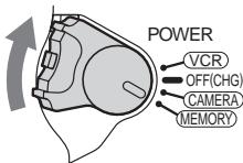 POWER VCR OFF(CHG) CAMERA MEMORY