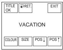 TITLE OK RET. EXIT VACATION COLOUR SIZE POS ↓ POS ↑