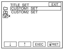 SONY DCR-TRV14E - Création de titres personnalisés - 1