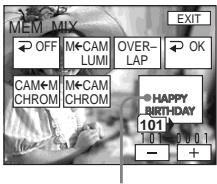 MEM MIX OFF M←CAM LUMI OVER- LAP OK CAM←M M←CAM CHROM CHROM HAPPY BIRTHDAY 101 101 0 0 1 - +