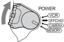 POWER VCR OFF(CHG) CAMERA MEMORY