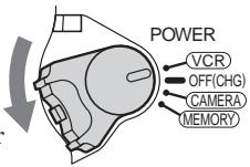 POWER VCR OFF(CHG) CAMERA MEMORY