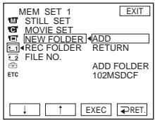 SONY DCR-TRV22E - Création d'un nouveau dossier - 1