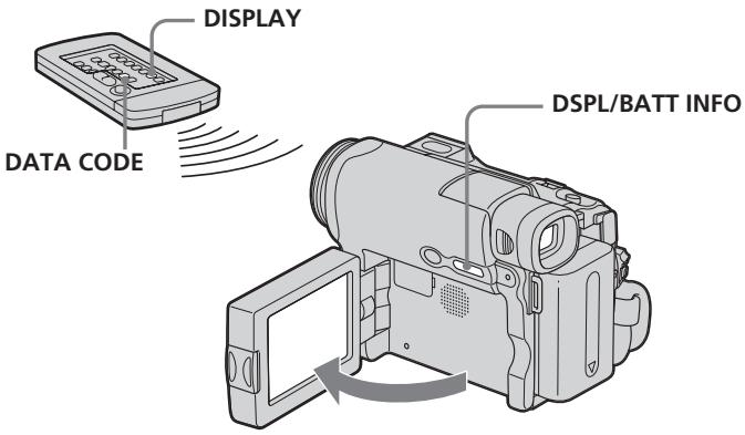 SONY DCR-TRV22E - Pour afficher les indicateurs à l'écran - Fonction d'affichage - 1