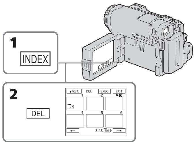 SONY DCR-TRV22E - Suppression d/images sélectionnées sur l'écran d'index - 1