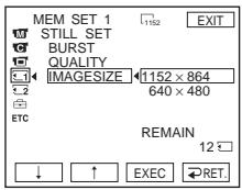 SONY DCR-TRV22E - Sélection de la taille des images fixes (DCR-TRV33E uniquement) - 3