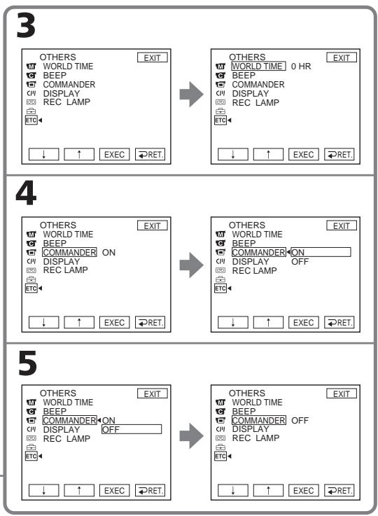 SONY DCR-TRV22E - Modification des réglages de menu - 2
