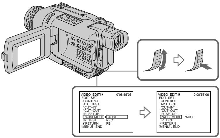 SONY DCR-TRV240E - Установка режимов для отмены паузы записи на КВМ - 1