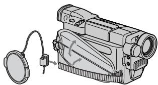SONY DCR-TRV245E - Attaching the lens cap - 1