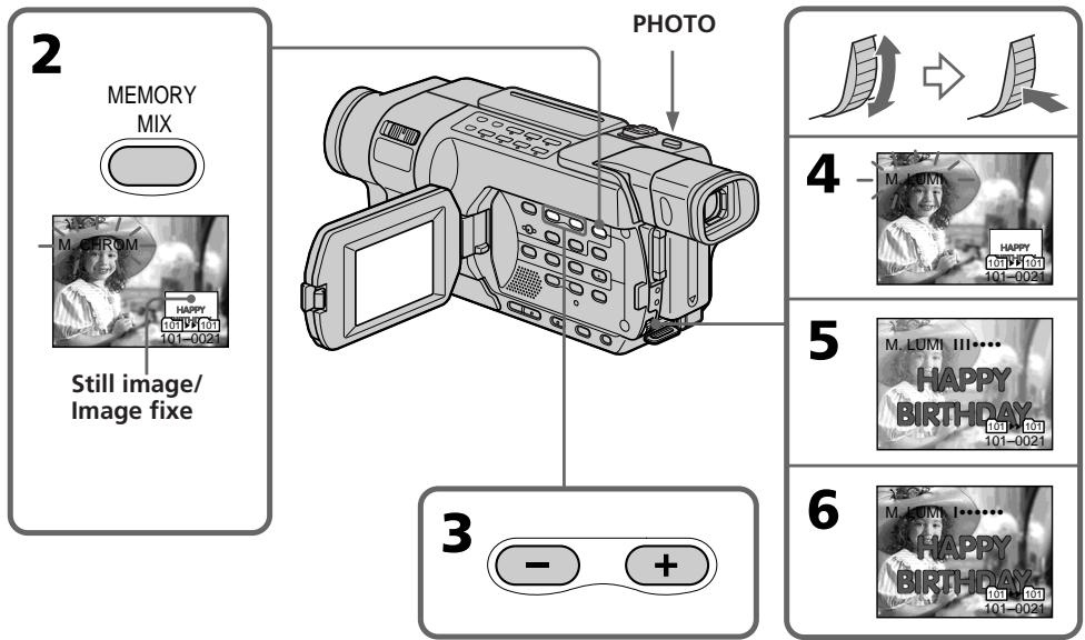 SONY DCR-TRV245E - Superposition d'une image fixe d'un "MEMORY stick" sur une image - MEMORY MIX - 1