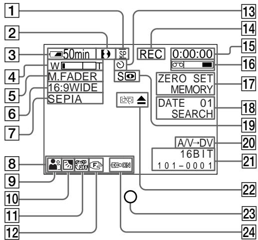 SONY DCR-TRV245E - Ecran LCD et viseur - 1