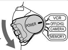 SONY DCR-TRV30E - Set the POWER switch to VCR while pressing the small green button. - 1