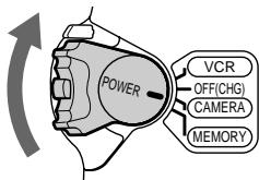 SONY DCR-TRV30E - ② Set the POWER switch to CAMERA while pressing the small green button. - 1