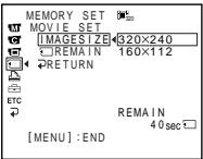 SONY DCR-TRV30E - Selecting the image size - 10
