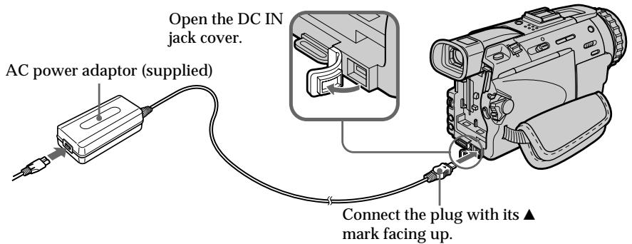 SONY DCR-TRV30E - Connecting the mains lead (p. 21) - 1