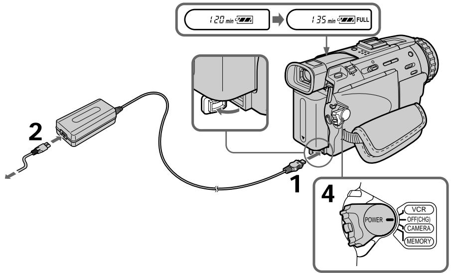 SONY DCR-TRV30E - Зарядка батарейного блока - 1