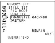 SONY DCR-TRV30E - Selecting the image size - 11