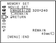 SONY DCR-TRV30E - Selecting the image size - 8