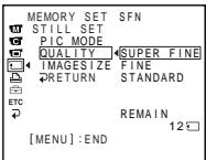 SONY DCR-TRV30E - Selecting still image quality mode - 6